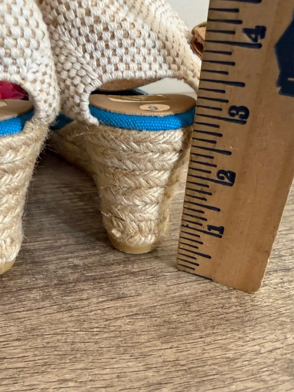 Kanna Wedge Espadrilles Blue Suede Women’s US Sz 6 Made in Spain Resort vacation